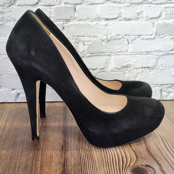 Miu Miu Black Velvet Suede Courts Pumps Heels EU 36 Bratz Jessica Rabbit Siren - Picture 1 of 10